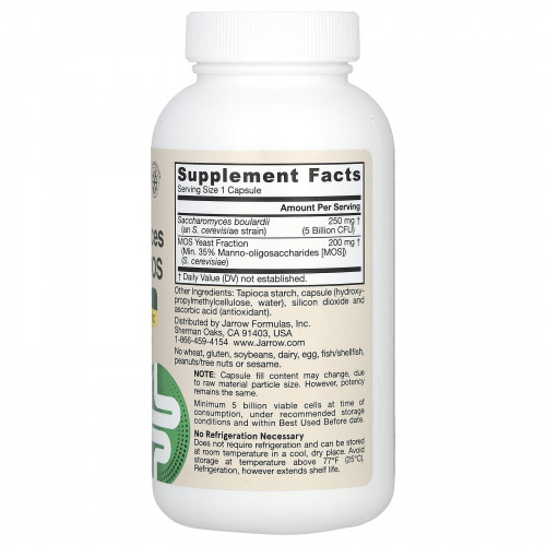 Jarrow Formulas, сахаромицеты Буларди плюс МОС, 5 млрд, 90 вегетарианских капсул с отсроченным высвобождением Jarrow Formulas, сахаромицеты Буларди плюс МОС, 5 млрд, 90 вегетарианских капсул с отсроченным высвобождением